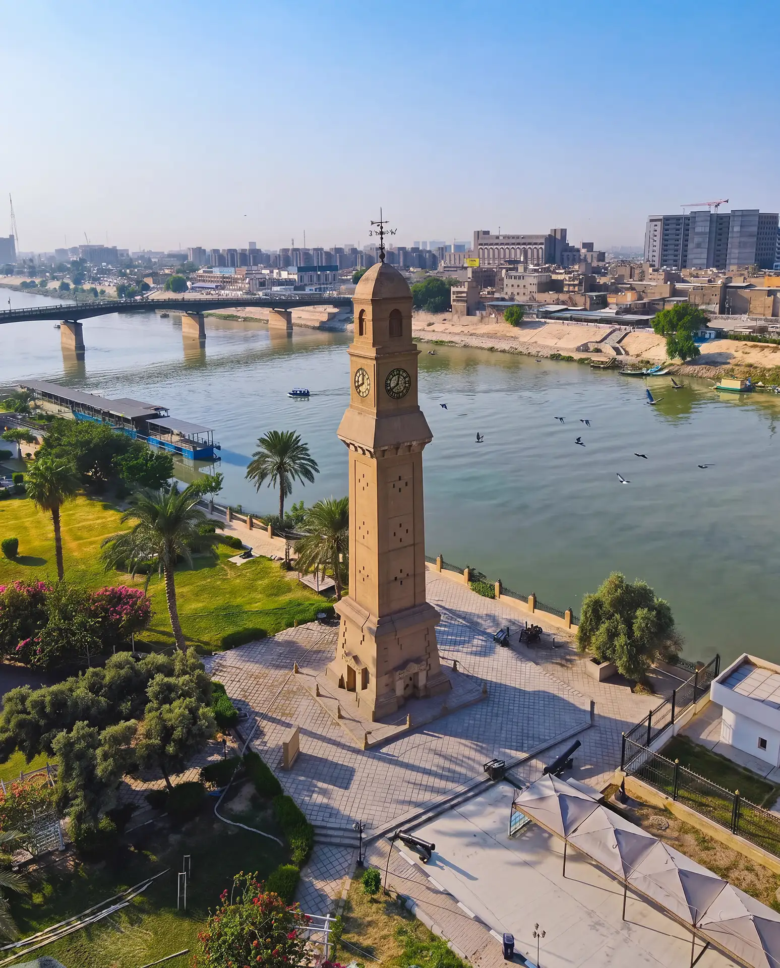 Baghdad cityscape and the Tigris River